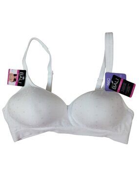 Bali Comfort Foam Wirefree Bra White 36C Light Lift Push Up Smooth Adj B540 NEW